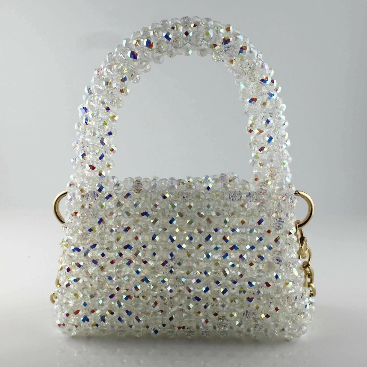 Vue arrière du mini sac en perles cristal