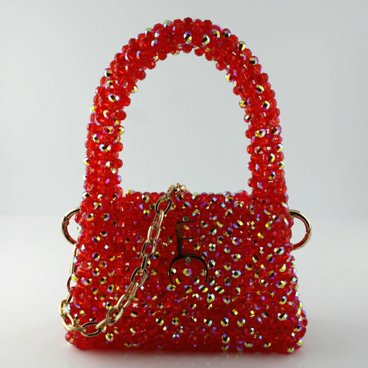 Elixir - Sac en perles de cristal rouge 